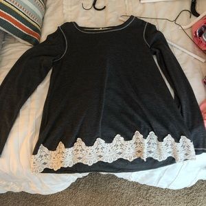 charcoal gray lace top!